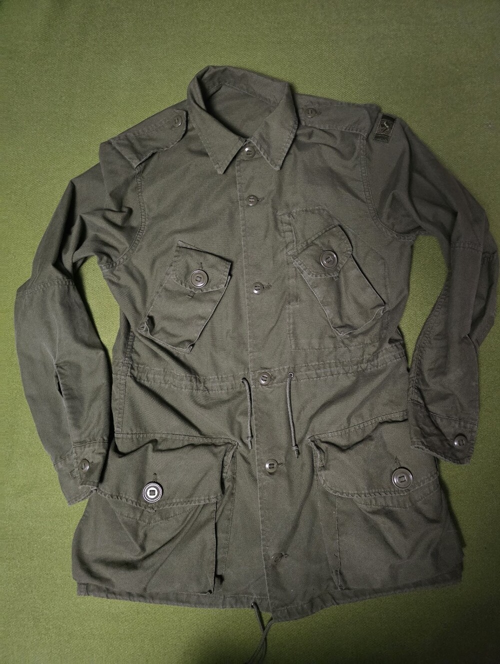 Olive Green Military-Style Men's Field Jacket